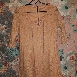 Light pink/coral 3/4 sleeve dress